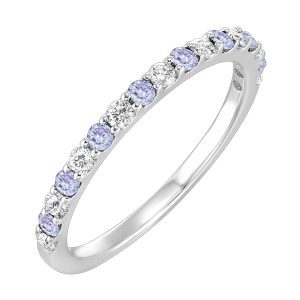 10K WG 1/5 ct. tw. Diamond & 1/5 ct. tw. Syn Alexandrite Stackable Ring