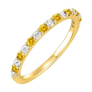10K YG 1/5 ct. tw. Diamond & 1/6 ct. tw. Citrine Stackable Ring