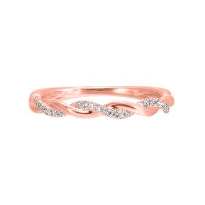 10K RG 1/12 ct. tw. Diamond Petite Twisted Stackable Ring