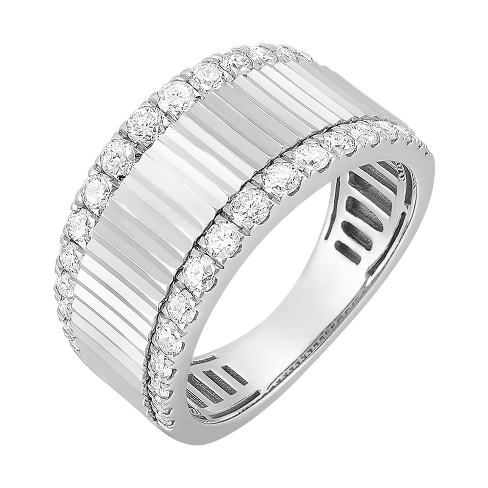 14K WG 5/8 ct. tw. Diamond Bold Fluted Ring