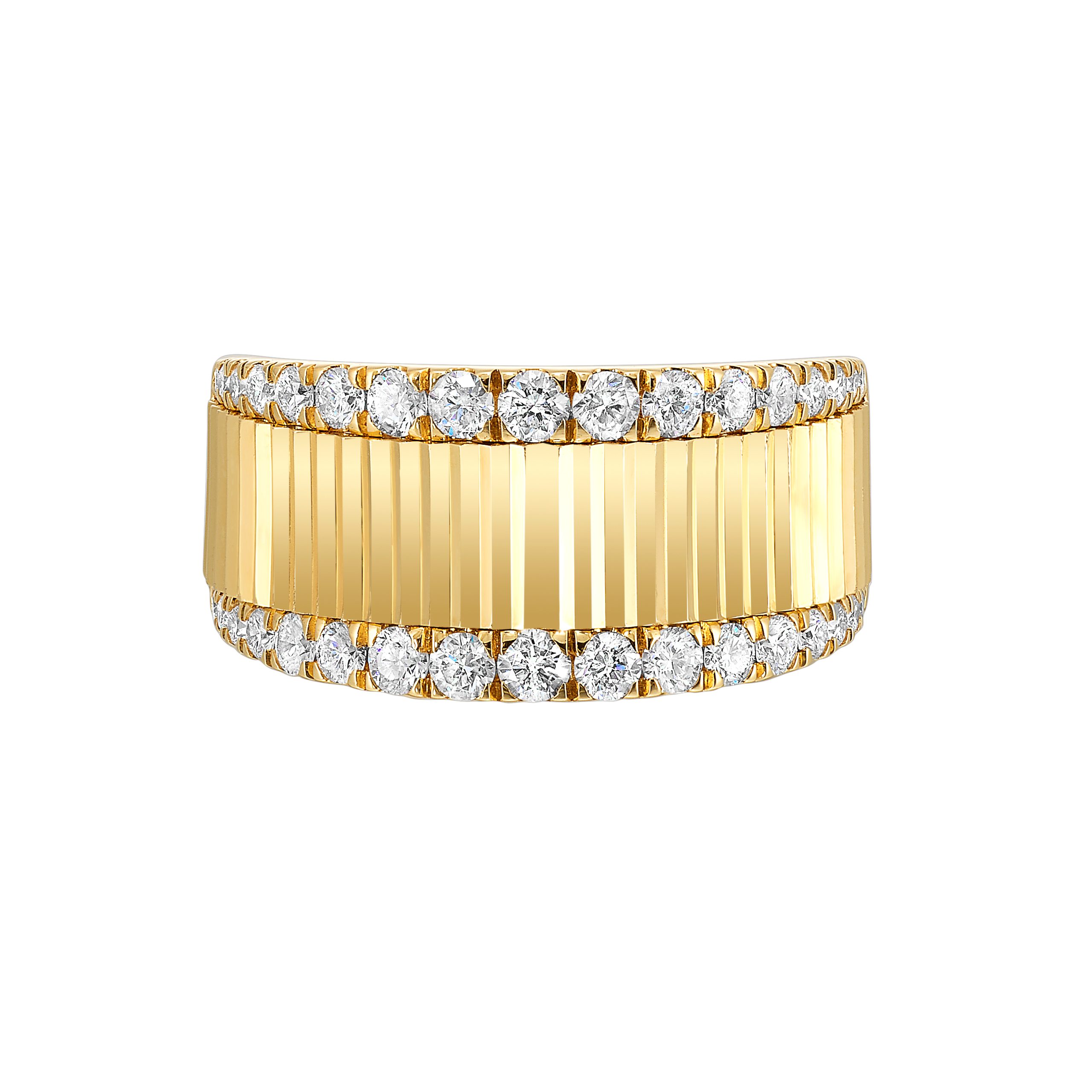 14K YG 5/8 ct. tw. Diamond Bold Fluted Ring