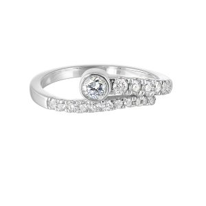 14K WG 1 ct. tw. Diamond Bypass Ring