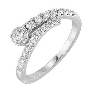 14K WG 1/2 ct. tw. Diamond Bypass Ring