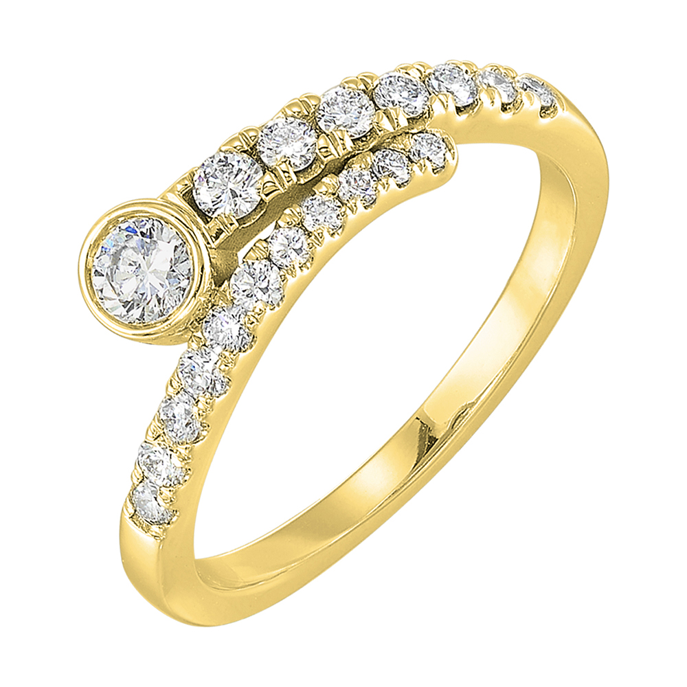 14K YG 1/2 ct. tw. Diamond Bypass Ring