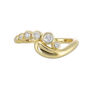 10K YG 1/4 ct. tw. Diamond Bezel set Bypass Ring