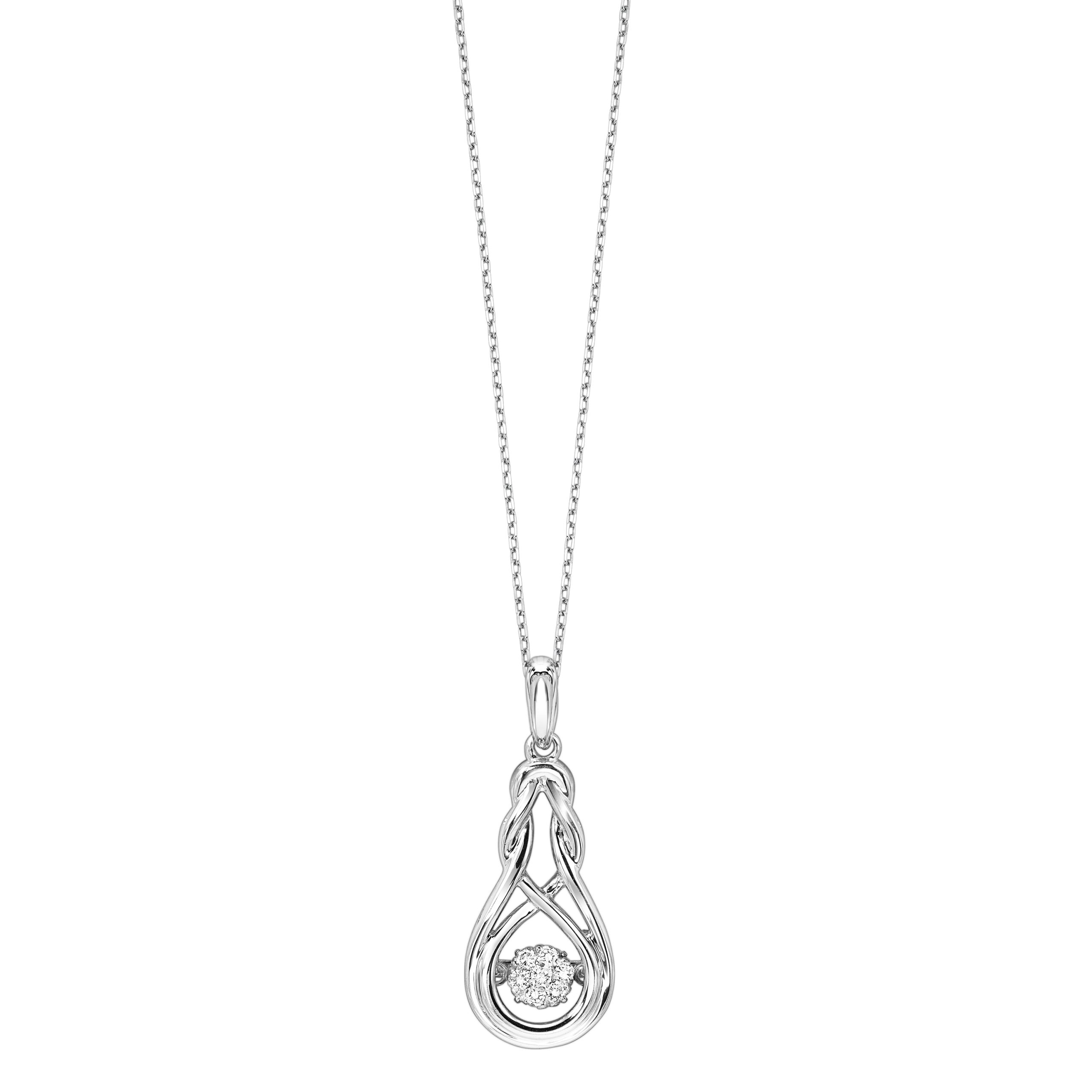 Silver 1/10 ct. tw. Diamond Knot Pendant