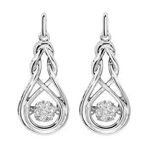 14K WG 1/7 ct. tw. Diamond Knot Earring