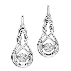 Silver 1/7 ct. tw. Diamond Knot Earring