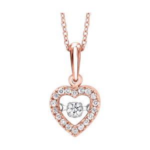 10K RG 1/5 ct. tw. Diamond Heart Shape Pendant