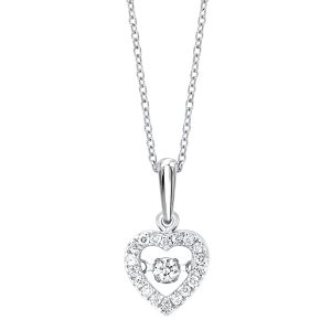 10K WG 1/5 ct. tw. Diamond Heart Shape Pendant