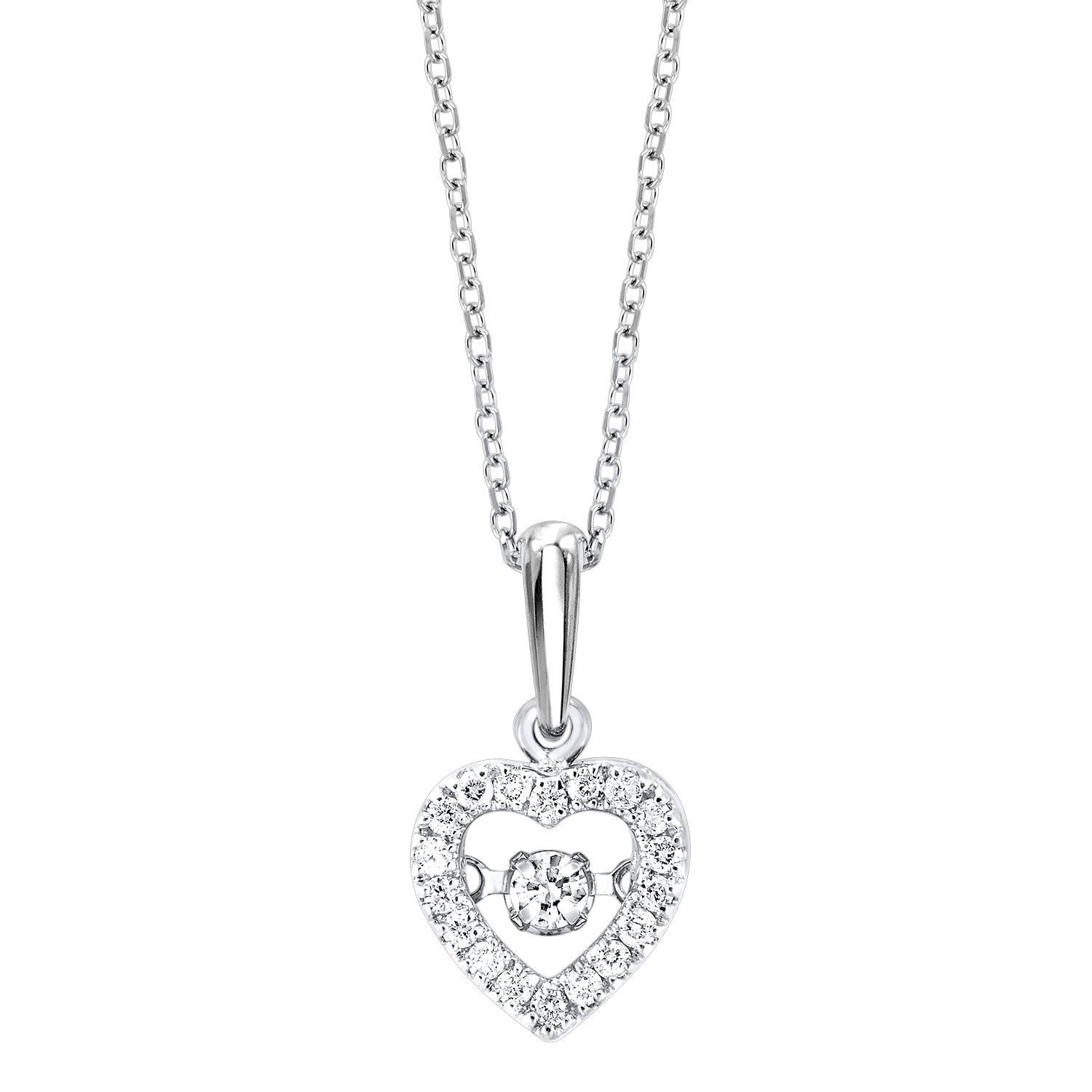 10K WG 1/5 ct. tw. Diamond Heart Shape Pendant