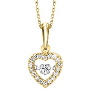 10K YG 1/5 ct. tw. Diamond Heart Shape Pendant