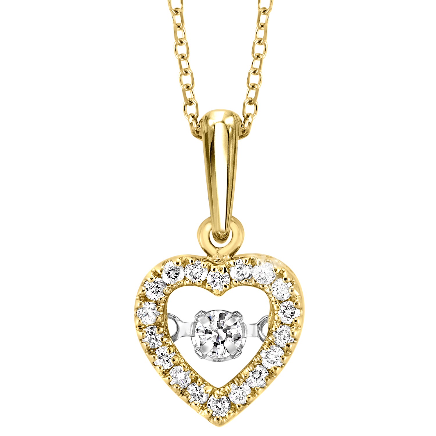 10K YG 1/5 ct. tw. Diamond Heart Shape Pendant