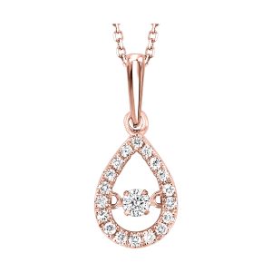 10K RG 1/5 ct. tw. Diamond Pear Shape Pendant