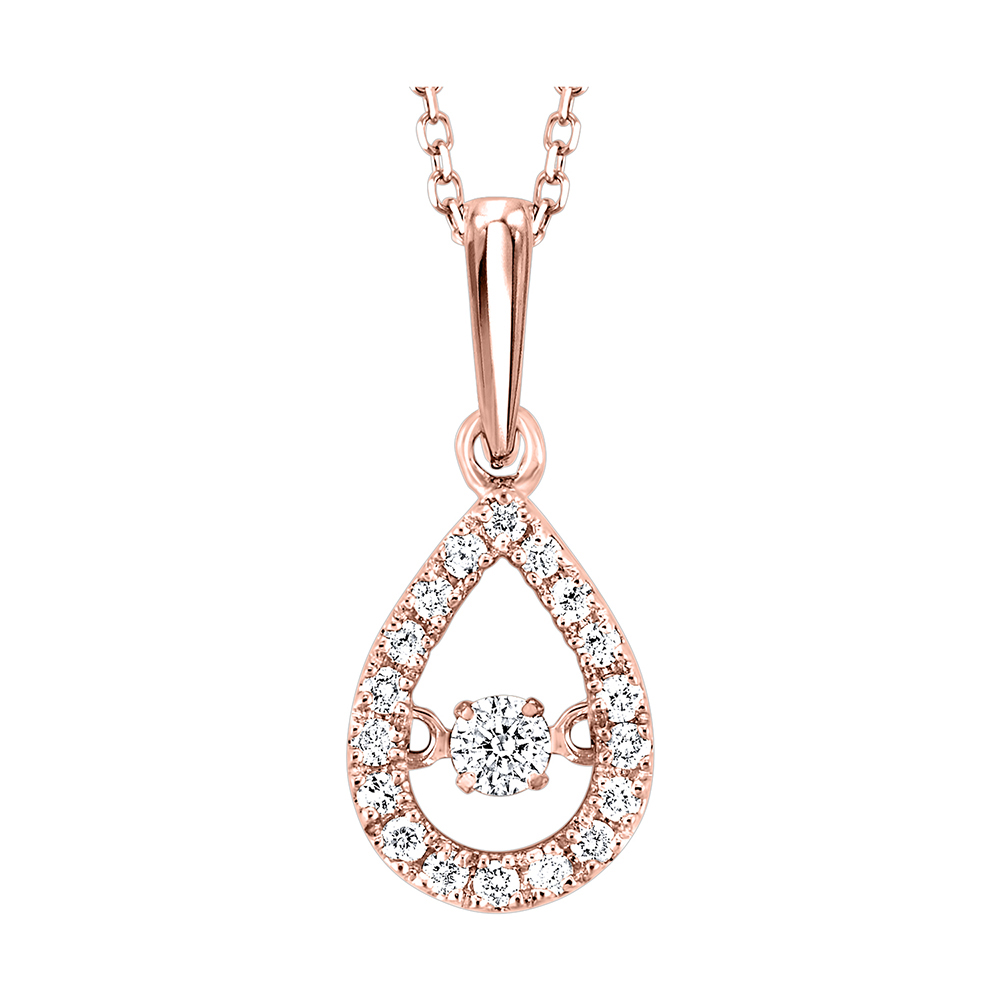 10K RG 1/5 ct. tw. Diamond Pear Shape Pendant