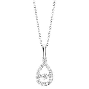 10K WG 1/5 ct. tw. Diamond Pear Shape Pendant