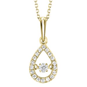 10K YG 1/5 ct. tw. Diamond Pear Shape Pendant