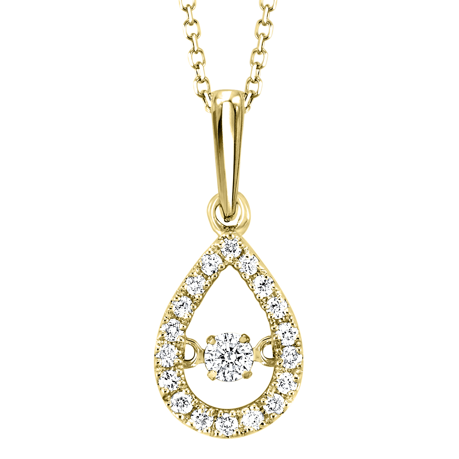 10K YG 1/5 ct. tw. Diamond Pear Shape Pendant