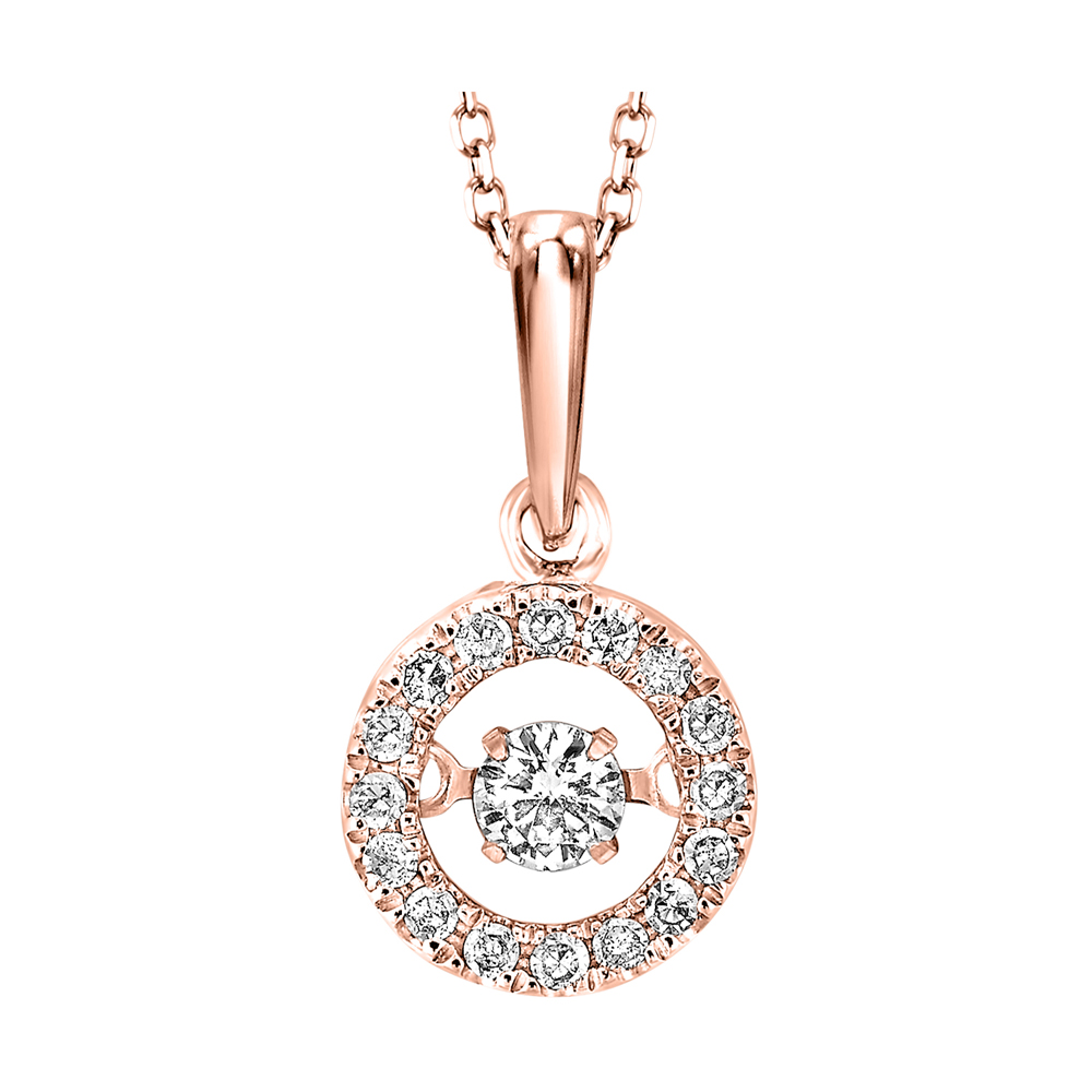10K RG 1/5 ct. tw. Diamond Circle Shape Pendant