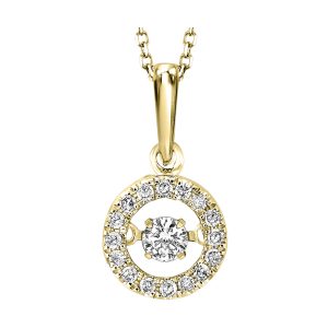 10K YG 1/5 ct. tw. Diamond Circle Shape Pendant