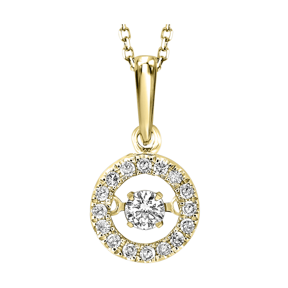 10K YG 1/5 ct. tw. Diamond Circle Shape Pendant