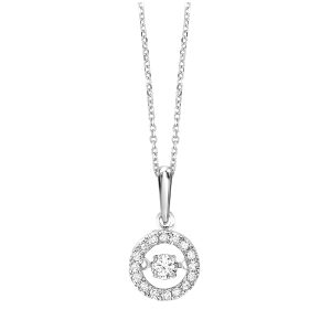 10K WG 1/5 ct. tw. Diamond Circle Shape Pendant