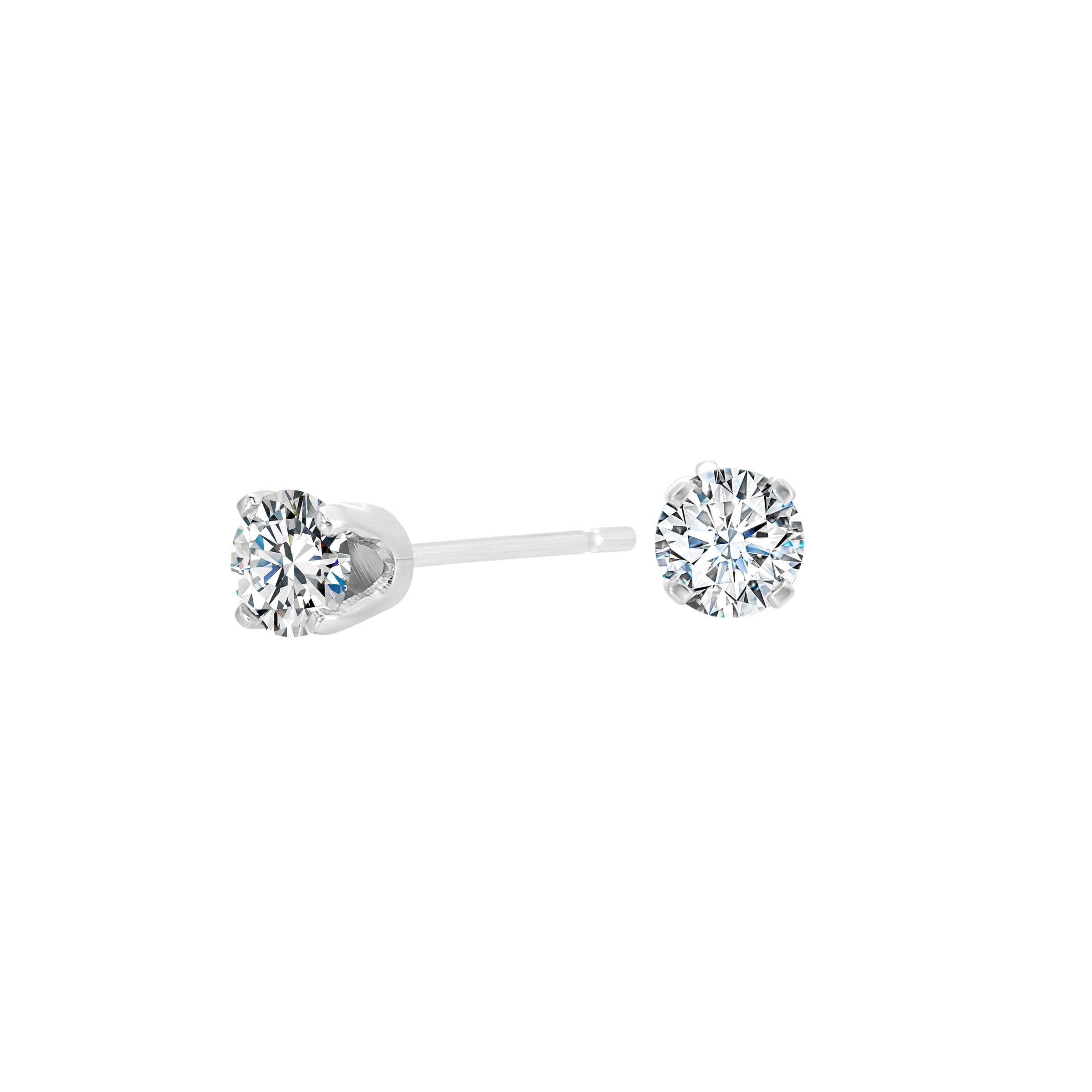 14K WG 1/4 ct. tw. Diamond Four Prong Solitaire Earring