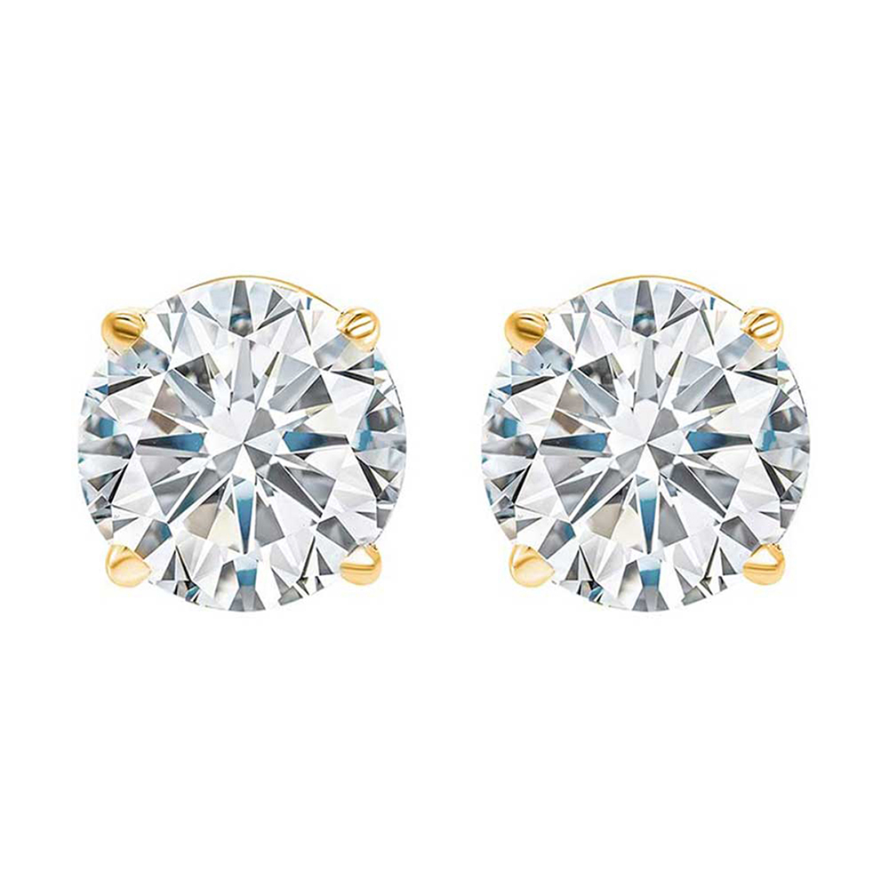 14K YG 1/2 ct. tw. Diamond Four Prong Solitaire Earring
