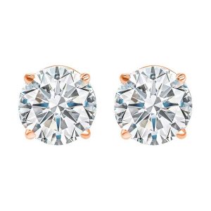 14K RG 3/4 ct. tw. Diamond Four Prong Solitaire Earring