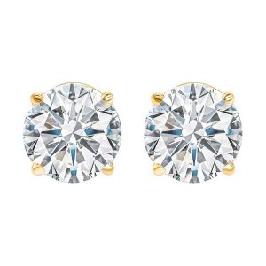 14K YG 3/4 ct. tw. Diamond Four Prong Solitaire Earring