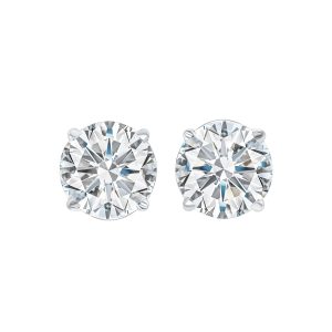 14K WG 2 ct. tw. Diamond Four Prong Solitaire Earring