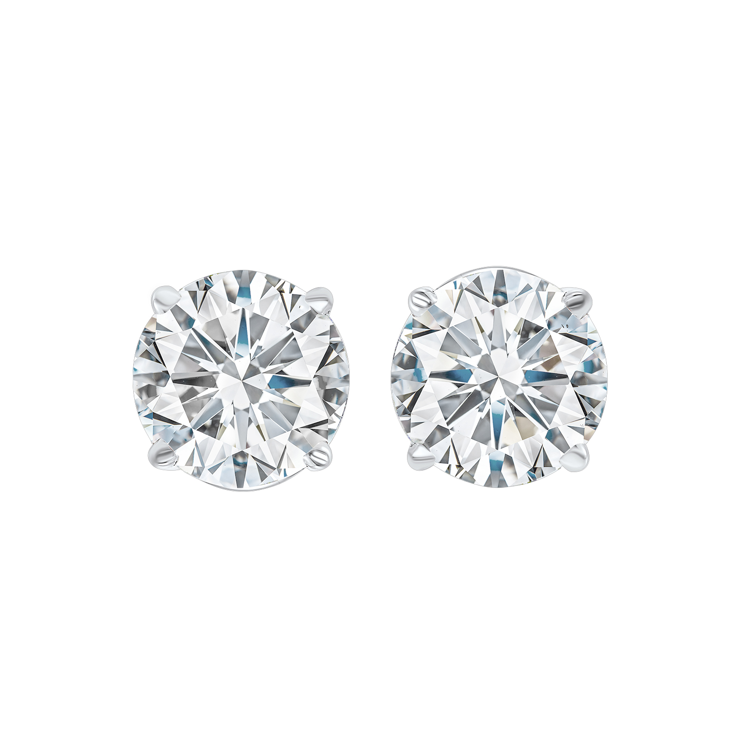 14K WG 2 ct. tw. Diamond Four Prong Solitaire Earring