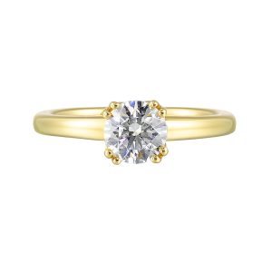 14K YG Solitaire Engagement Ring. Semi Mount for 2 ct. tw. Round Center.