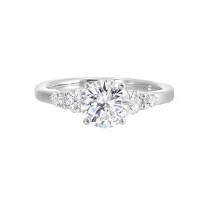 14K WG 3/8 ct. tw. Diamond Accent Engagement Ring. Semi Mount for 1 1/2 ct. tw. Round Center.