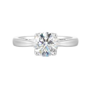 14K WG Diamond Solitaire Engagement Ring. Semi Mount for 1 1/2 ct. tw. Round Center.