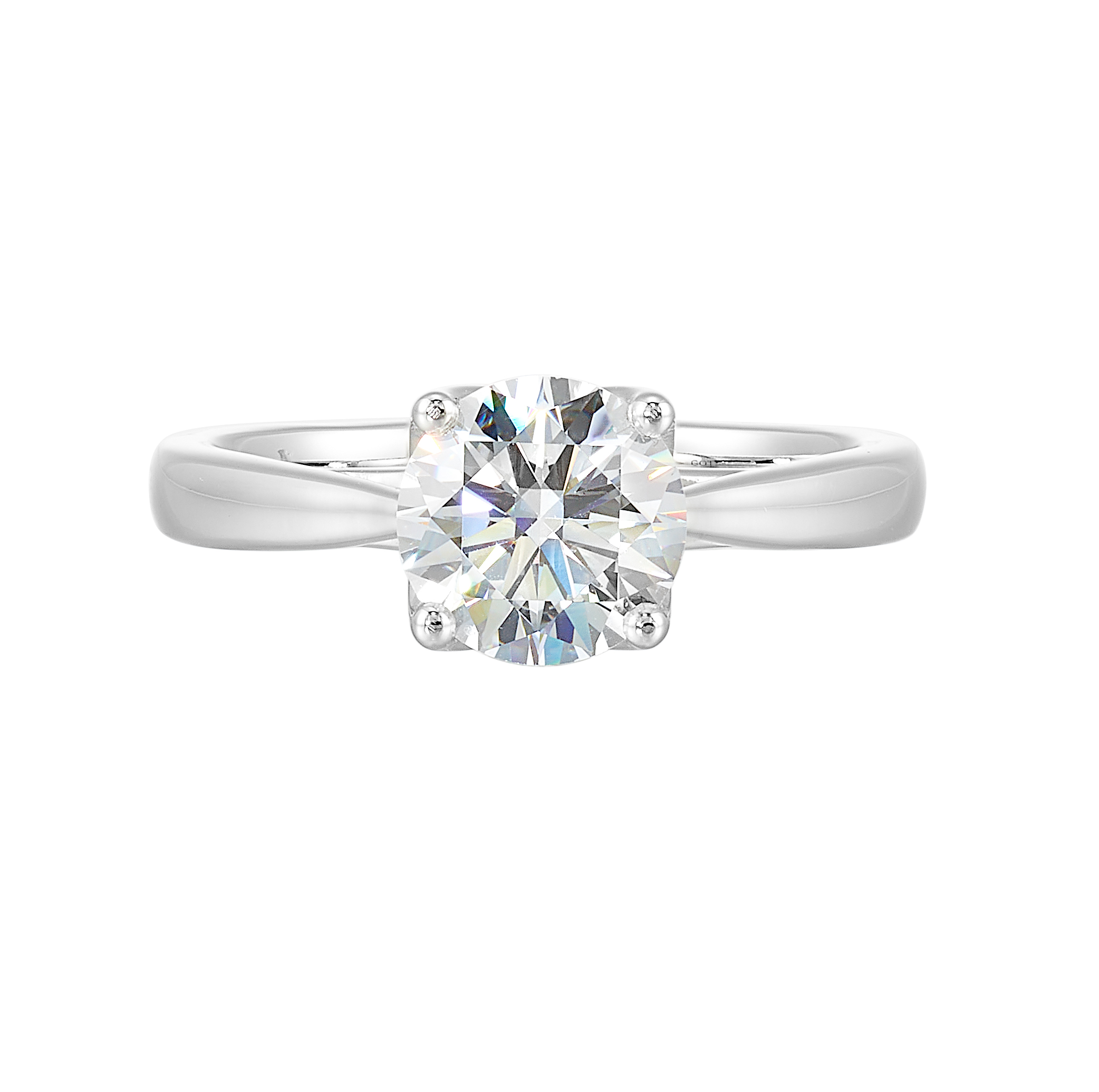 14K WG Diamond Solitaire Engagement Ring. Semi Mount for 1 1/2 ct. tw. Round Center.