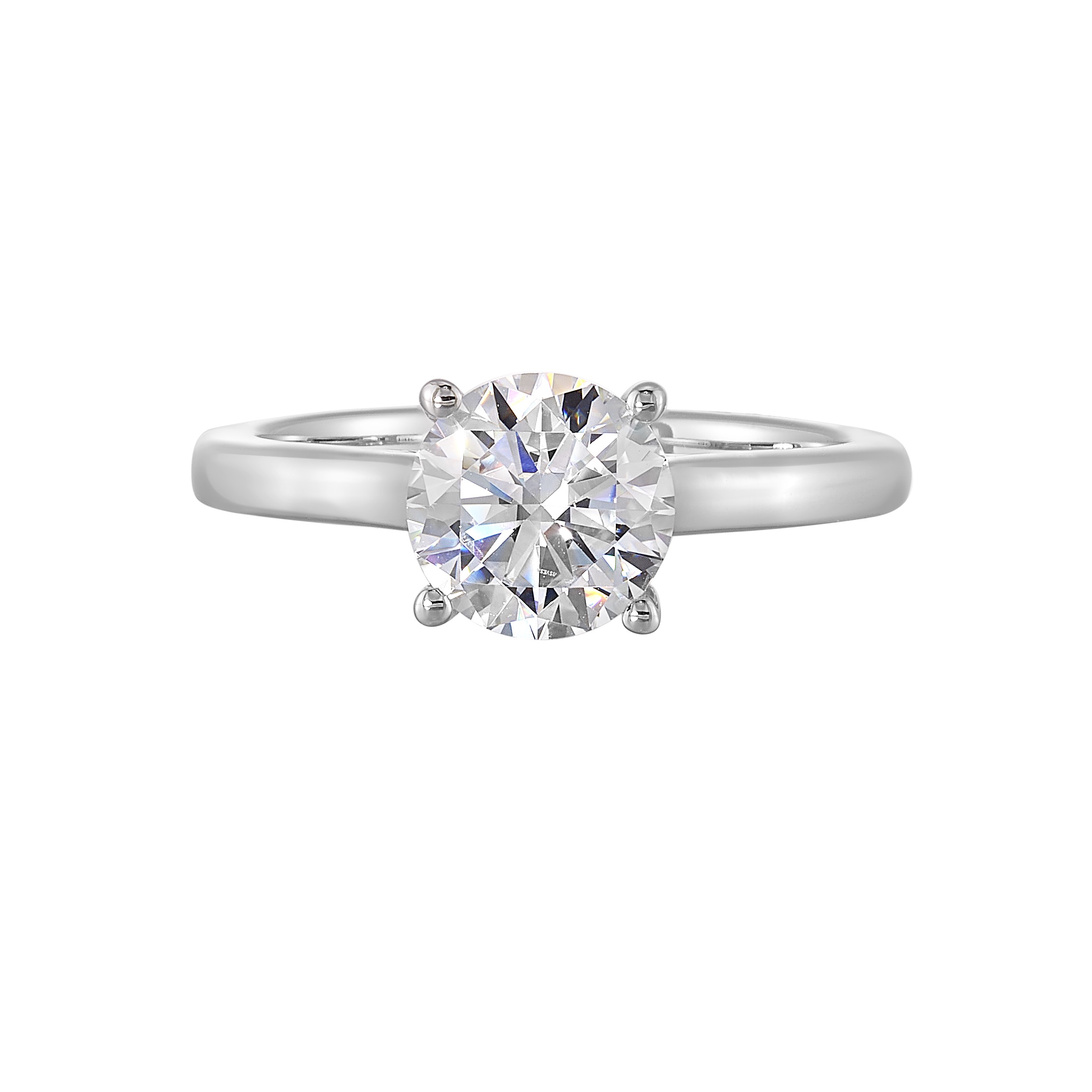 14K WG 1/20 ct. tw. Diamond Hidden Halo Solitaire Engagement Ring. Semi Mount for 1 1/2 ct. tw. Round Center.