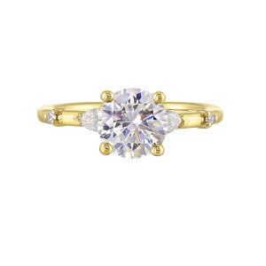 14K YG 1/5 ct. tw. Diamond Engagement Ring. Semi Mount for 1 1/2 ct. tw. Round Center.