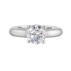 14K WG 1/20 ct. tw. Diamond Hidden Halo Solitaire Engagement Ring. Semi Mount for 1 1/2 ct. tw. Round Center.