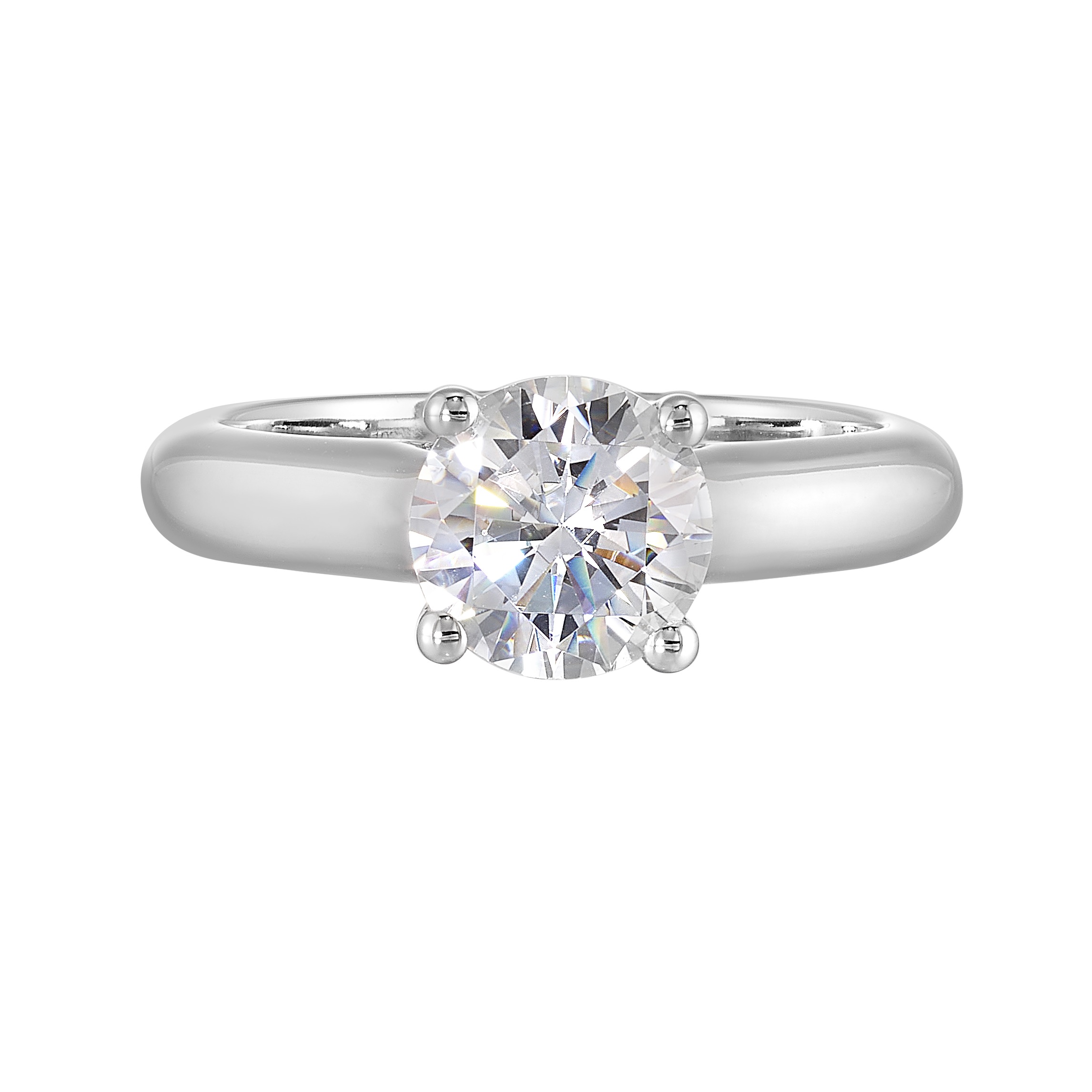 14K WG 1/20 ct. tw. Diamond Hidden Halo Solitaire Engagement Ring. Semi Mount for 1 1/2 ct. tw. Round Center.