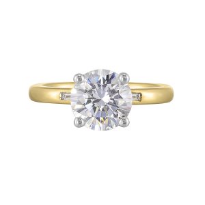 14K WYG 1/15 ct. tw. Diamond Solitaire Engagement Ring. Semi Mount for 2 ct. tw. Round Center.