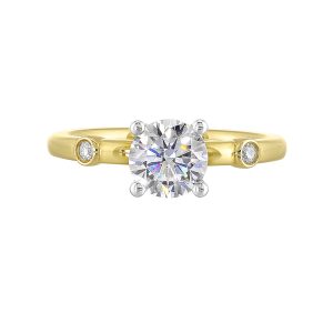 14K WYG 1/25 ct. tw. Diamond Solitaire Engagement Ring. Semi Mount for 1 ct. tw. Round Center.