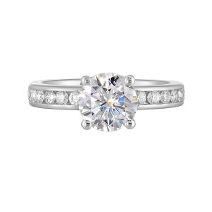 14K WG 3/8 ct. tw. Diamond Engagement Ring. Semi Mount for 1 1/2 ct. tw. Round Center.