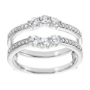 14K WG 5/8 ct. tw. Diamond Insert Wedding Band
