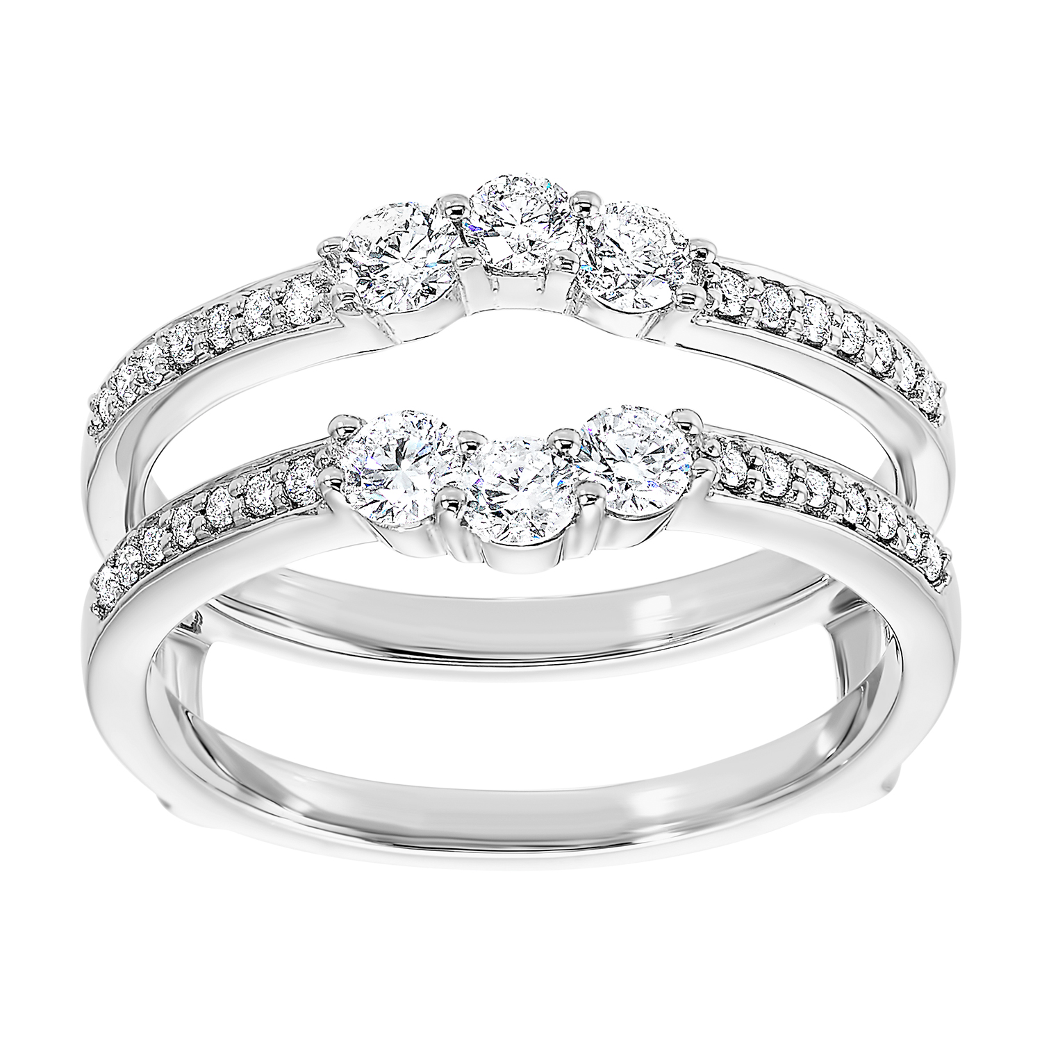 14K WG 5/8 ct. tw. Diamond Insert Wedding Band