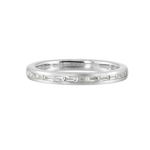 14K WG 1/4 ct. tw. Diamond Channel Half Eternity Wedding Band