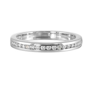 14K WG 1/4 ct. tw. Diamond Half Eternity Channel Wedding Band