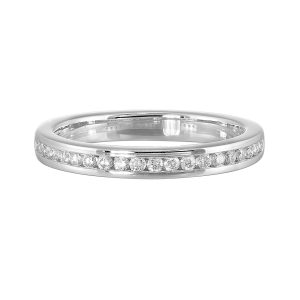 14K WG 1/5 ct. tw. Diamond Half Eternity Channel Wedding Band