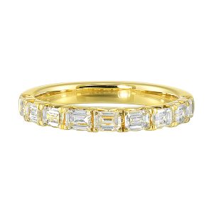 14K YG 7/8 ct. tw. Diamond Half Eternity 9 Stone Wedding Band