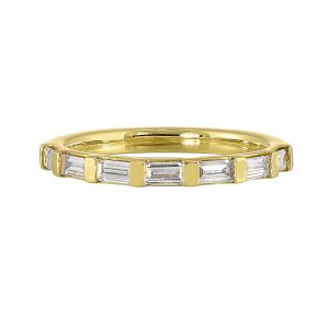 14K YG 1/2 ct. tw. Diamond Half Eternity 7 Stone Wedding Band